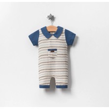 Jolly Joy Önü Cepli Müslin Erkek Bebek Tulum - Lacivert - 3 - 6 Ay Lacivert