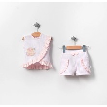 Jolly Joy Fırfırlı Kız Bebek Alt Üst Takım  - Pembe - 9 - 12 Ay Pembe