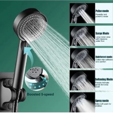 Eco Lounge 5 Kademeli Duş Başlığı Siyah