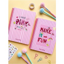 Victoria's Journals A5 Spiralli Okul Defteri 2’li Set – Çizgili, Soft Touch Kapak