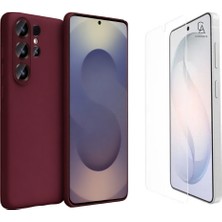 Coolacs Samsung Galaxy S26 Ultra ile Uyumlu Kılıf Esnek Premium Telefon Kılıfı ve Temperli Cam Ekran Koruyucu