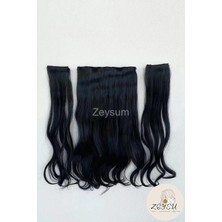 Özbience Yarımay Dalgalı Saç Postiş 60CM 140G Çıtçıtlı, Isıya Dayanıklı, Hacimli ve Şık