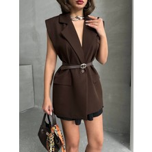 Arzu Has Butik Yeni Sezon Kemerli Oversize Yelek