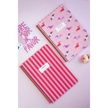 Victoria's Journals A5 Spiralli Okul Defteri 2’li Set – Kareli, Soft Touch Kapak