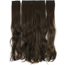 Özbience Koyu Kumral Dalgalı Yarım Ay Seti - Isıya Dayanıklı Postiş Takım