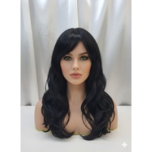 Özbience Şık Uzun Siyah Dalgalı Peruk, Doğal Görünüm ve Zarafet Için Mükemmel Seçim