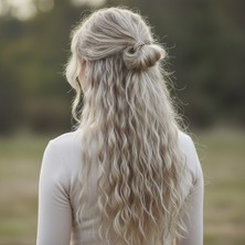 Özbience Fiber Sentetik Dalgalı Baloşük Yarım Ay ve Yan Çıt Çıtür Takımı