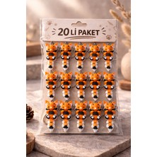 Lumiyo Sevimli Tilki Figürlü Anahtarlık – Hareketli Kuyruk Detaylı Tasarım 20'li Paket