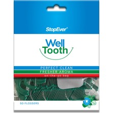 StopEver Well Tooth Kürdanlı Diş İpi 50'li 5 Adet Taze Aroma ile Etkili Temizlik