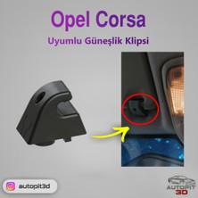 AutoPit 3D Opel Corsa Uyumlu Güneşlik Klipsi