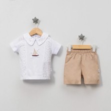 Jolly Joy Tekne Nakışlı Erkek Bebek Lt Üst Takım - Bej - 9 - 12 Ay Bej