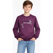 Baglan Erkek Çocuk Önü Arkası Baskılı Sweatshirt BGL-ST05231