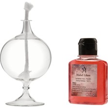 Manor Cam Küre Model Kısa Ayaklı Kandil - Kırmızı - 15X7X7 cm