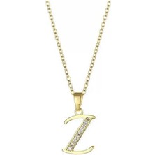 SY Aksesuar Çelik Gold Harf Kolye 45CM