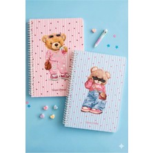 Victoria's Journals A5 Spiralli Okul Defteri 2’li Set – Kareli, Soft Touch Kapak