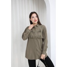 Piove Püskül Detaylı Gömlek – Olive Charm