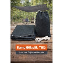 Branda Noktası Kamp Gölgeliği Kuşgözü Kapsüllü - Taşıma Çantalı - % 95 Lik Koyu Yeşil Tül -Hafif-Pratik-Dayanıklı
