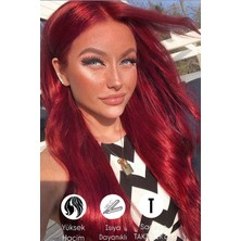 Özbience Işığa Dayanıklı Yarımay Çıt Çıt Saç, 60CM, 110GR, Dalgalı Kızıl Renk