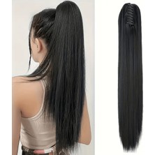 Özbience Siyah Tokalı Uzun Düz Postiş - 65 Cm, Hızlı ve Kolay Uygulama