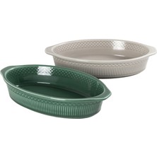 Touch Me Stoneware Oval Fırın Kabı 23.5 cm (FD304) 2 Adet