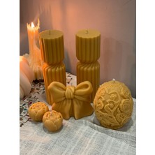 Birmiamu Amber Elegance Serisi 6’lı Premium Dekoratif Mum Seti – El Yapımı Lüks Ev Dekor Mumları