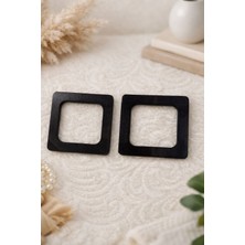 İğne İzi 12X12 cm Ahşap Kare Çanta Sapı – Örgü Çanta Yapımı Için Doğal Ahşap Halka (2 Adet)