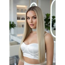 Özbience Şık ve Doğal Görünümlü Platin Hayalet Yarım Peruk, Tarzınızı Tamamlar