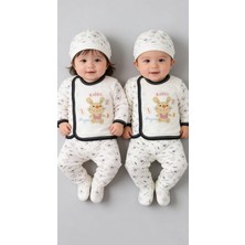 Bebek İkili Takım-Şapkalı (Tavşan Figürlü Hayvan Desenli) (1-3 ay)