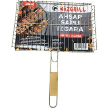 Közgrill Ahşap Saplı Tel Büyük Izgara 30 x 40 5 Adet