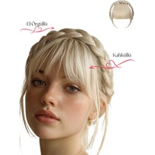 Özbience Örgülü Sarı Doğal Saç Bandı ve Taç, Kahkül, Postiş, Peruk