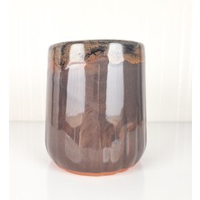 Emel Ceramics Spes – Işıltı Serisi El Yapımı Seramik Kahve Bardağı, Çiçek Detaylı Dip Form, 230 ml