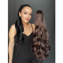 Özbience Sıcak Kahve Renkli Mokka Postiş Mandallı Tokalı, Doğal Görünüm