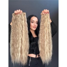 Özbience Kıvırcık Yarımay Saç Seti +2 Yan Çıtçıt, Fönlenebilir, Gerçek Saç Dokusunda