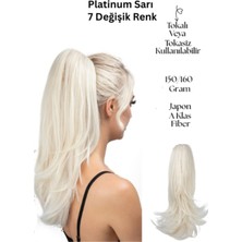 Özbience Platinum Sarısı Dalgalı Tokalı At Kuyruğu Postiş 56 Cm, Hafif ve Zarif Görünüm