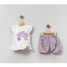 Jolly Joy Fırfırlı  Şortlu Kız Bebek Alt Üst Takım - Lila - 12 - 18 Ay Lila