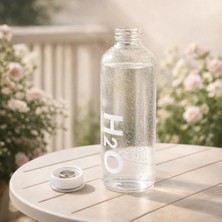 Tohana H2O Cam Matara 1 Lt Şeffaf Beyaz BPA İçermez Spor ve Kamp Kullanımı için Uygun