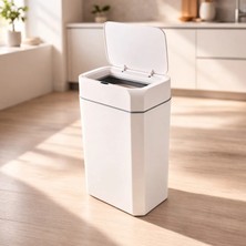 Bursev Sensörlü Çöp Kovası - Beyaz - 18 Lt