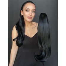 Özbience Mavi Siyah Tokalı Mandallı Postiş, Şık ve Kolay Takım Tarzı