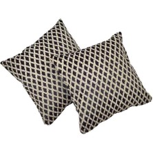 Nev Home Kadife Dokulu Dekoratif 2'li Set Koltuk/kanepe Kullanımına Uygun Kırlent Kılıfları Model 23