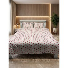 Tekstil Vagonu Çift Kişilik Lastikli Nevresim Takımı ,yumuşak Dokulu Kalpli