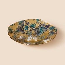 Matmel Deco Birdy Dekoratif Tabak - Altın / Mavi - 30 cm