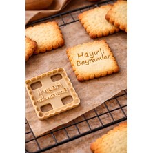 Günyan Store Hayırlı Bayramlar Kurabiye Kalıbı Hamur Şekillendirici Şeker Hamuru Kalıbı (6x6 Cm)