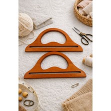 İğne İzi Ahşap Çanta Kulpu 25X12 cm – Örgü, Makrome ve El Yapımı Çanta Sapı