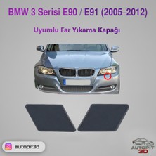 AutoPit 3D Bmw 3 Serisi E90 / E91 (2005–2012) Uyumlu Far Yıkama Kapağı Sağ Sol Takım