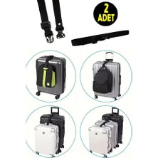 Usin 2 Adet Siyah Ayarlanabilir Valiz Çanta Bavul Bagaj Birleştirme Bağlama Askısı Kemeri Kayışı 50CM