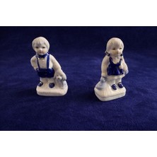 Porselen Kız ve Erkek Çocuk Biblo Seti