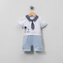 Jolly Joy Araba Baskılı Erkek Bebek Tulum  - Mavi - 3 - 6 Ay Mavi