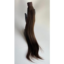 Özbience Fiber Isıya Dayanıklı Koyu Kestane At Kuyruğu Peruk, Şık ve Doğal Görünüm