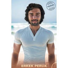 Özbience Yüksek Kaliteli Siyah Erkek Peruk, Doğal ve Şık Görünüm Sunar