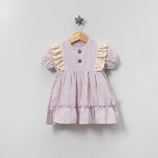 Jolly Joy Fistolu Kız Müslin Elbise  - Lila - 6 - 9 Ay Lila